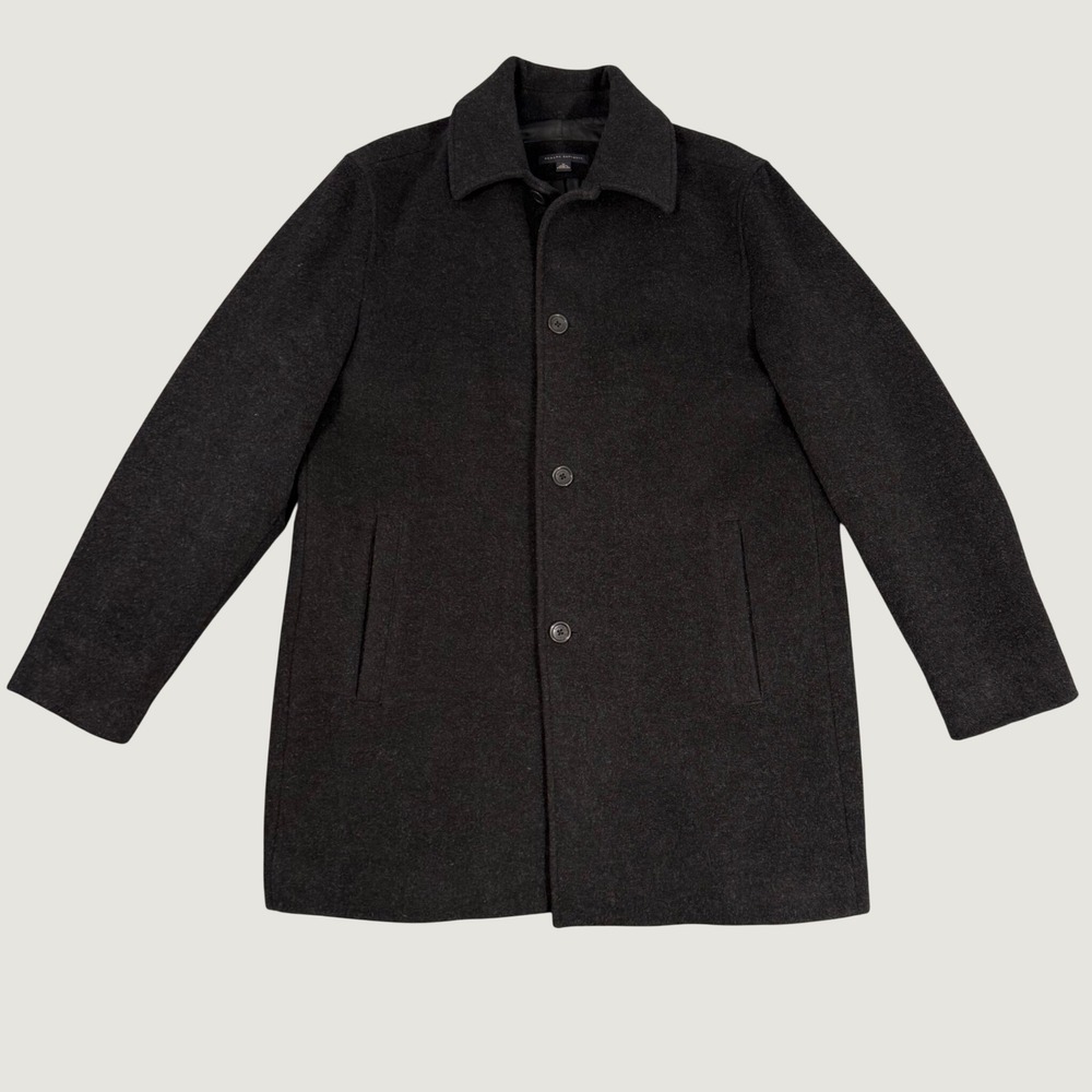 Banana Republic Car Coat Mens Medium Charcoal Grey Excellent Wool Blend